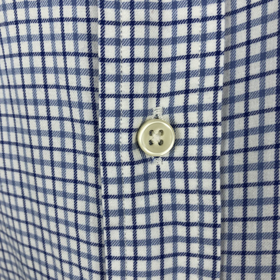 Ralph Lauren long sleeve button down check shirt, men's size M cotton white type Vintage Second Hand