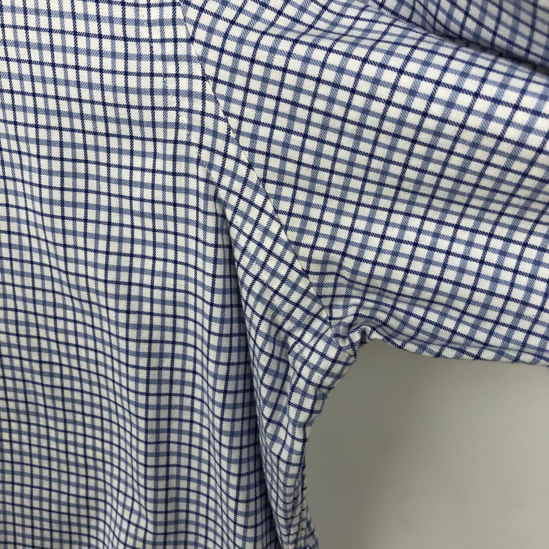 Ralph Lauren long sleeve button down check shirt, men's size M cotton white type Vintage Second Hand