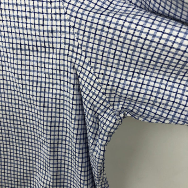 Ralph Lauren long sleeve button down check shirt, men's size M cotton white type Vintage Second Hand