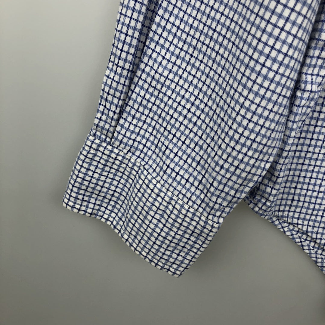 Ralph Lauren long sleeve button down check shirt, men's size M cotton white type Vintage Second Hand
