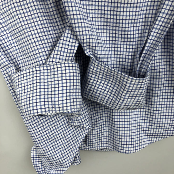Ralph Lauren long sleeve button down check shirt, men's size M cotton white type Vintage Second Hand