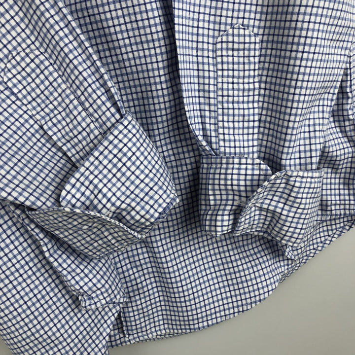 Ralph Lauren long sleeve button down check shirt, men's size M cotton white type Vintage Second Hand