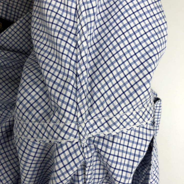 Ralph Lauren long sleeve button down check shirt, men's size M cotton white type Vintage Second Hand