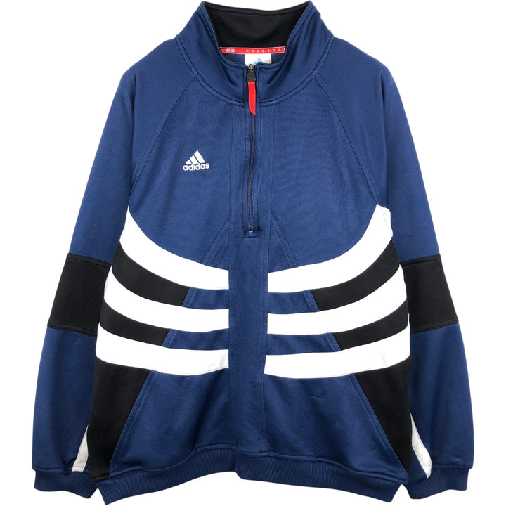 90s-00'S Adidas half-zip tracksuit pullover, men's size L (approx.) polyester navy blue type Vintage Second Hand