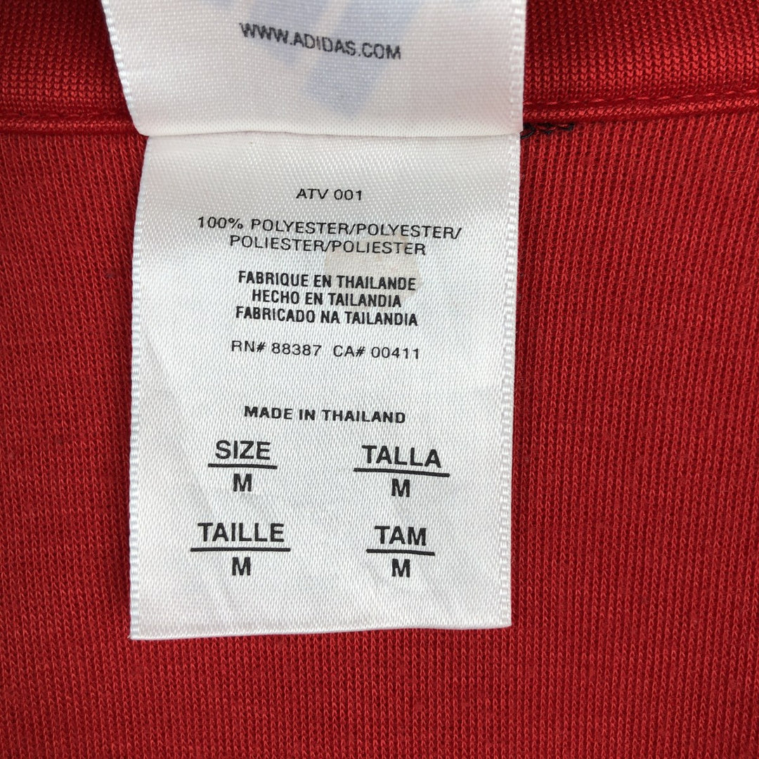 00'S adidas jersey track jacket, men's size M polyester red type Vintage Second Hand