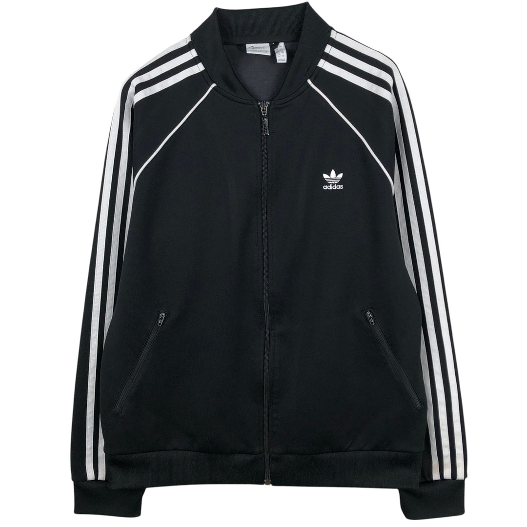 Adidas Originals Jersey Track Jacket Men's Size L polyester black type Vintage Second Hand
