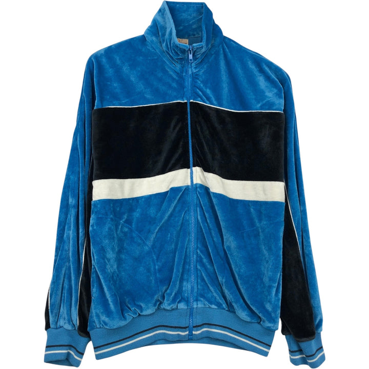 1980'S The Fox Collection Velour Jersey Track Jacket, Men's Size M (approx.), Vintage acrylic blue type Vintage Second Hand