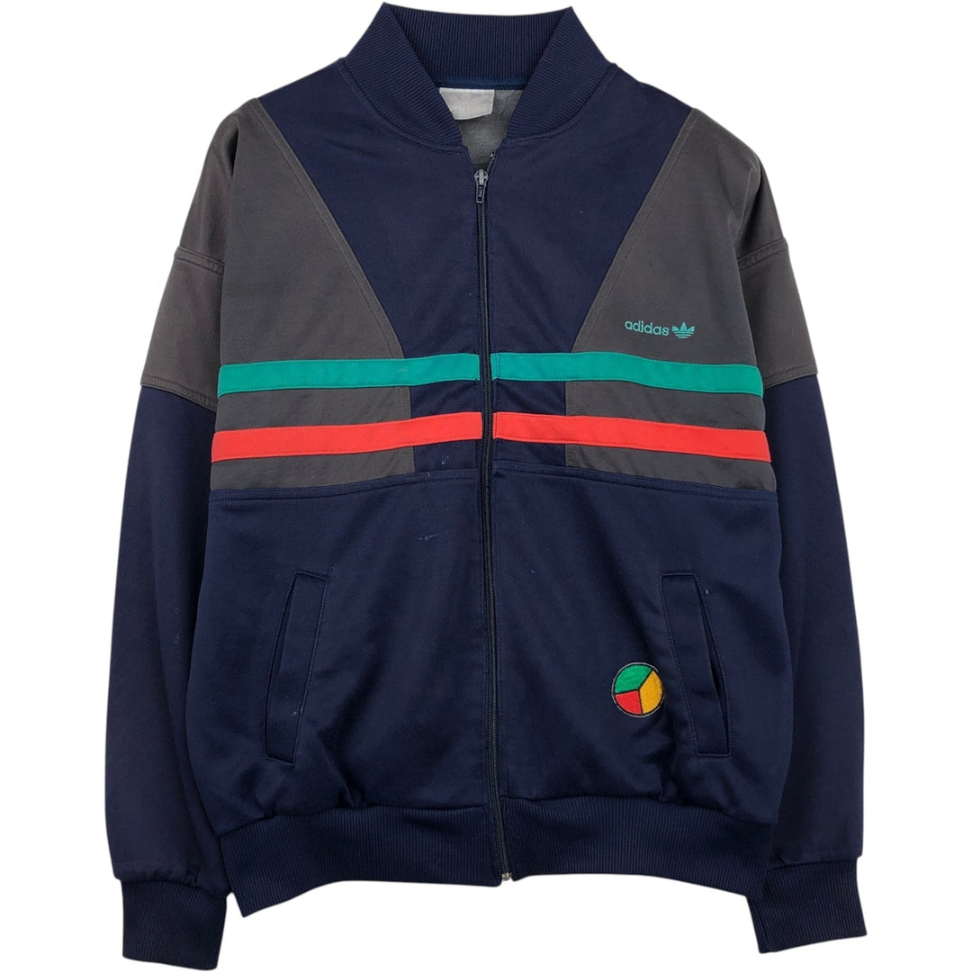 Vintage 1980'S adidas Trefoil logo track jacket, men's size M unclear navy blue type Vintage Second Hand