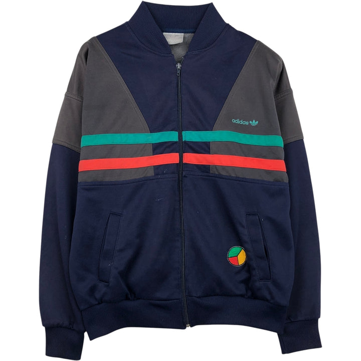Vintage 1980'S adidas Trefoil logo track jacket, men's size M unclear navy blue type Vintage Second Hand