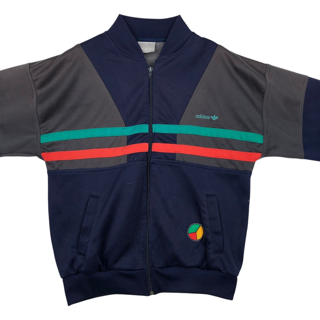 Vintage 1980'S adidas Trefoil logo track jacket, men's size M unclear navy blue type Vintage Second Hand