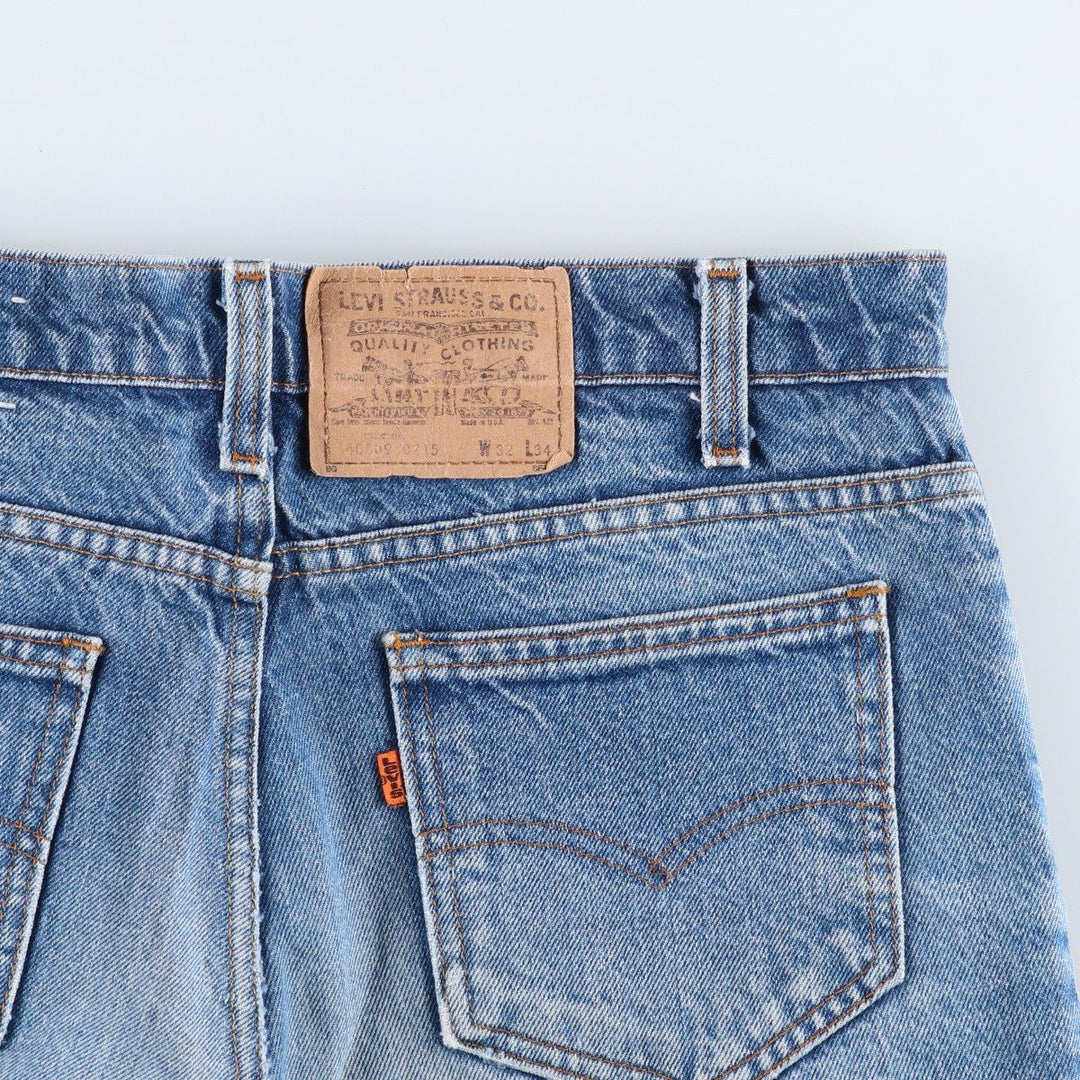 1980'S Levi's 40509-0215 Tapered Denim Pants, Made in USA, Men's W32 (approx.), Vintage Orange Tab cotton blue type Vintage Second Hand
