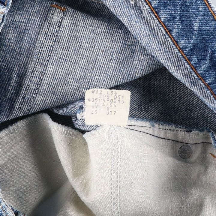 1980'S Levi's 40509-0215 Tapered Denim Pants, Made in USA, Men's W32 (approx.), Vintage Orange Tab cotton blue type Vintage Second Hand