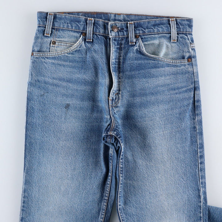 1980'S Levi's 40509-0215 Tapered Denim Pants, Made in USA, Men's W32 (approx.), Vintage Orange Tab cotton blue type Vintage Second Hand