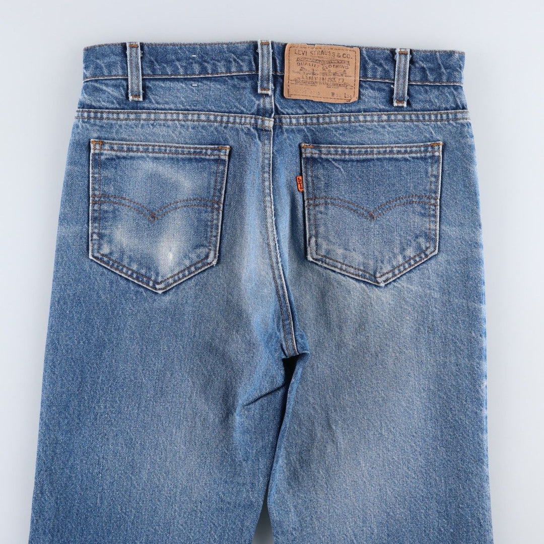 1980'S Levi's 40509-0215 Tapered Denim Pants, Made in USA, Men's W32 (approx.), Vintage Orange Tab cotton blue type Vintage Second Hand