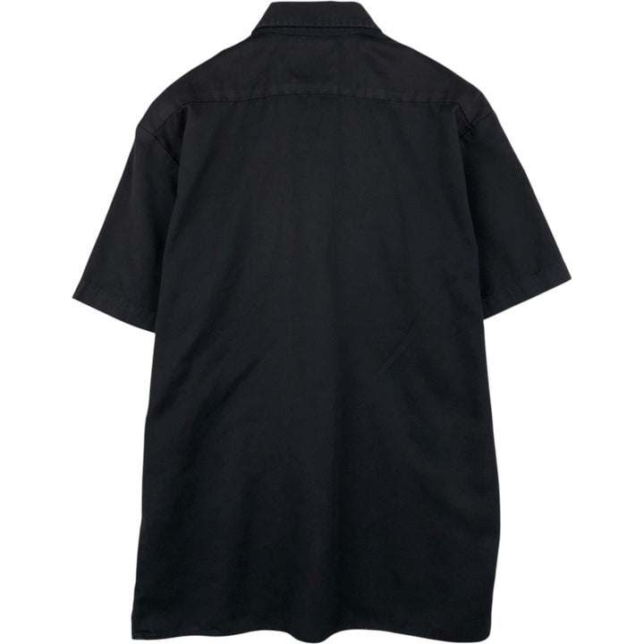 Dickies Short Sleeve Work Shirt Box Shirt Men's M Size polyester black type Vintage Second Hand