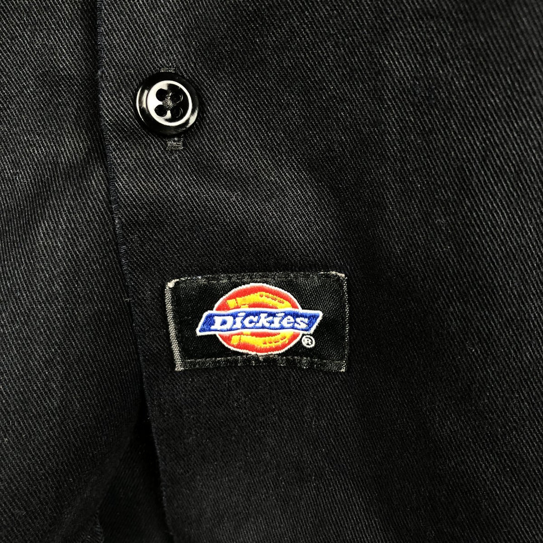 Dickies Short Sleeve Work Shirt Box Shirt Men's M Size polyester black type Vintage Second Hand