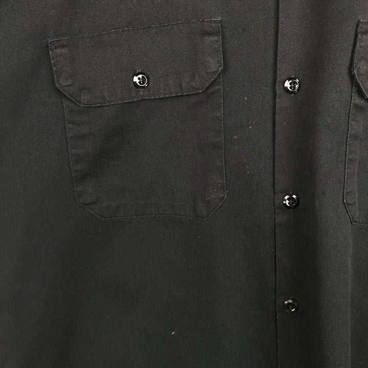 Dickies Short Sleeve Work Shirt Box Shirt Men's M Size polyester black type Vintage Second Hand