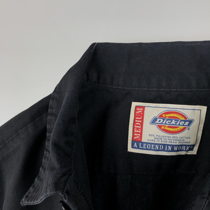 Dickies Short Sleeve Work Shirt Box Shirt Men's M Size polyester black type Vintage Second Hand