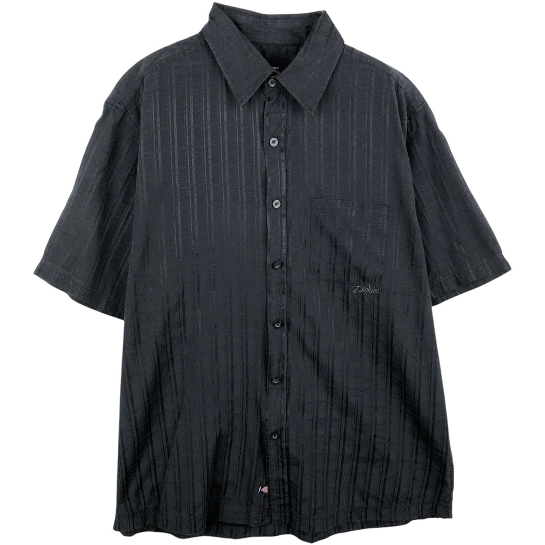 Dickies Short Sleeve Work Shirt Box Shirt Men's L Size cotton black type Vintage Second Hand