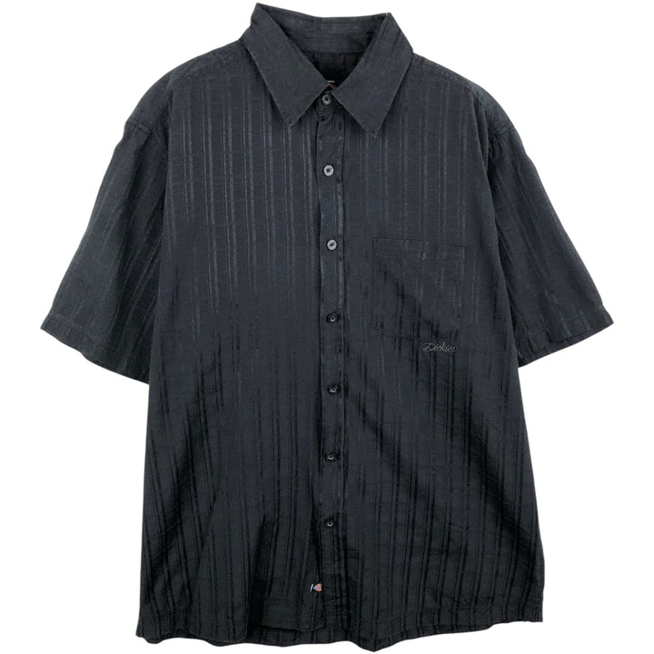 Dickies Short Sleeve Work Shirt Box Shirt Men's L Size cotton black type Vintage Second Hand