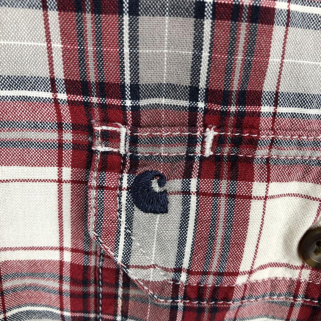 Carhartt Relaxed Fit Short-Sleeve Button-Down Check Shirt, Men's Size XXL (approx.) cotton red type Vintage Second Hand