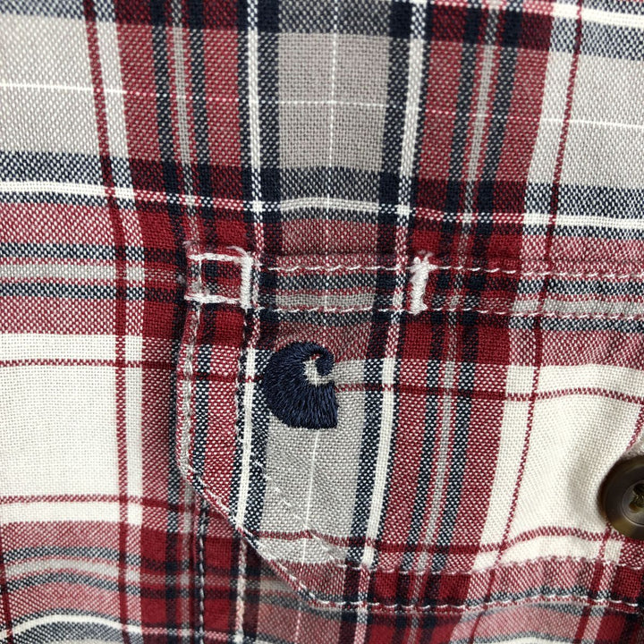 Carhartt Relaxed Fit Short-Sleeve Button-Down Check Shirt, Men's Size XXL (approx.) cotton red type Vintage Second Hand