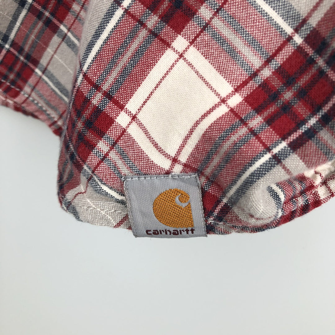 Carhartt Relaxed Fit Short-Sleeve Button-Down Check Shirt, Men's Size XXL (approx.) cotton red type Vintage Second Hand