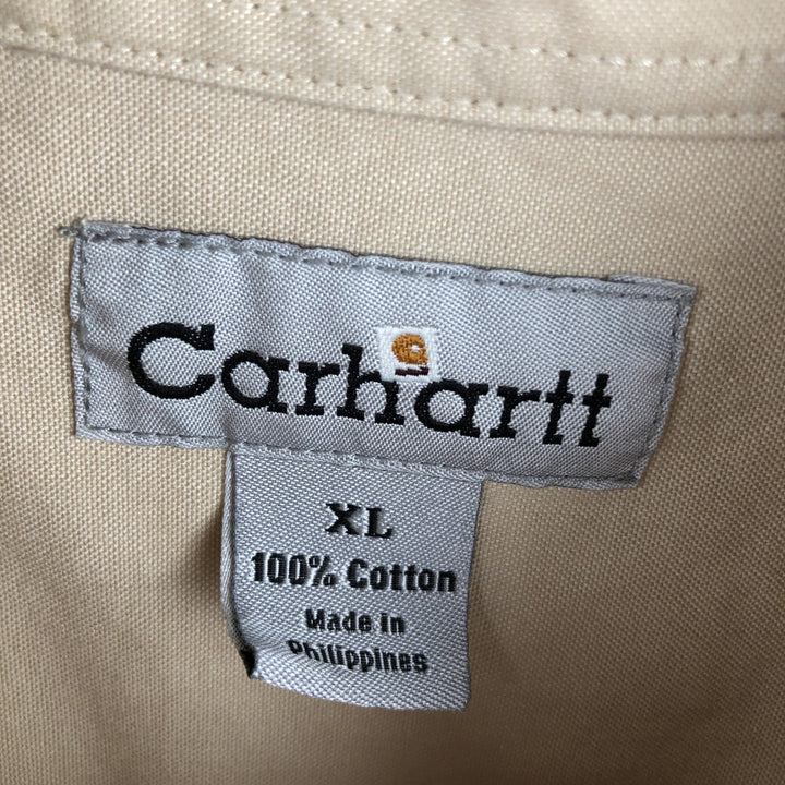 Carhartt short sleeve work shirt, men's XL size cotton Beige type Vintage Second Hand