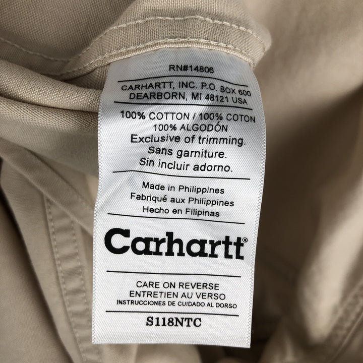 Carhartt short sleeve work shirt, men's XL size cotton Beige type Vintage Second Hand