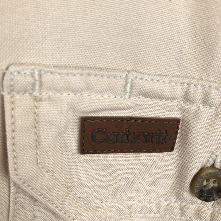 Carhartt short sleeve work shirt, men's XL size cotton Beige type Vintage Second Hand