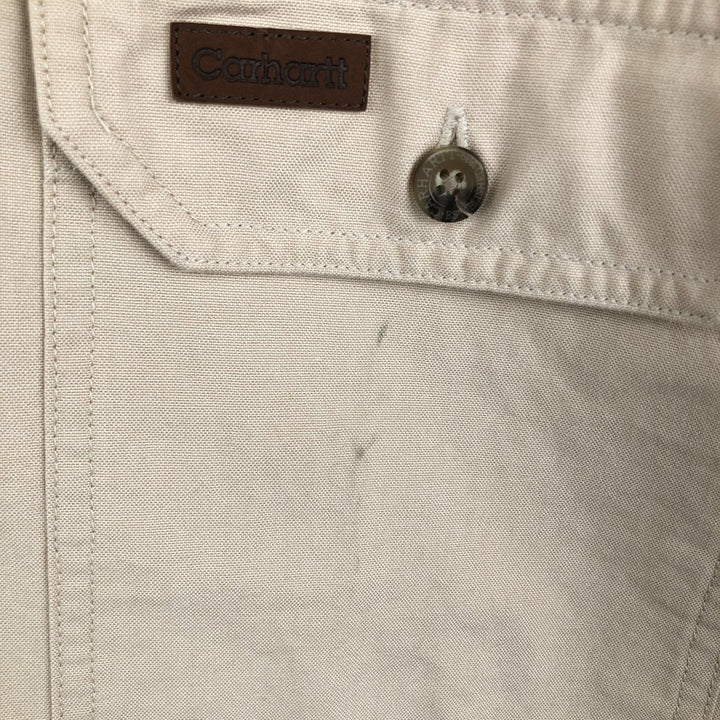 Carhartt short sleeve work shirt, men's XL size cotton Beige type Vintage Second Hand