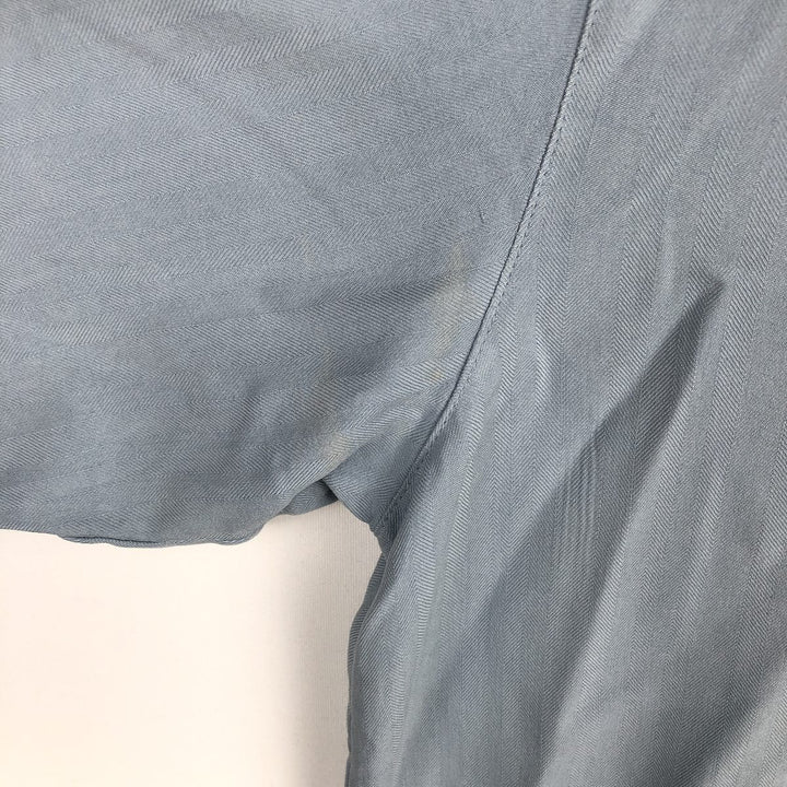 PRONTO UOMO Two-tone Short-Sleeve Open-Collar Silk Shirt, Boxy Fit, Men's Size L (approx.) silk Blue type light blue Vintage Second Hand