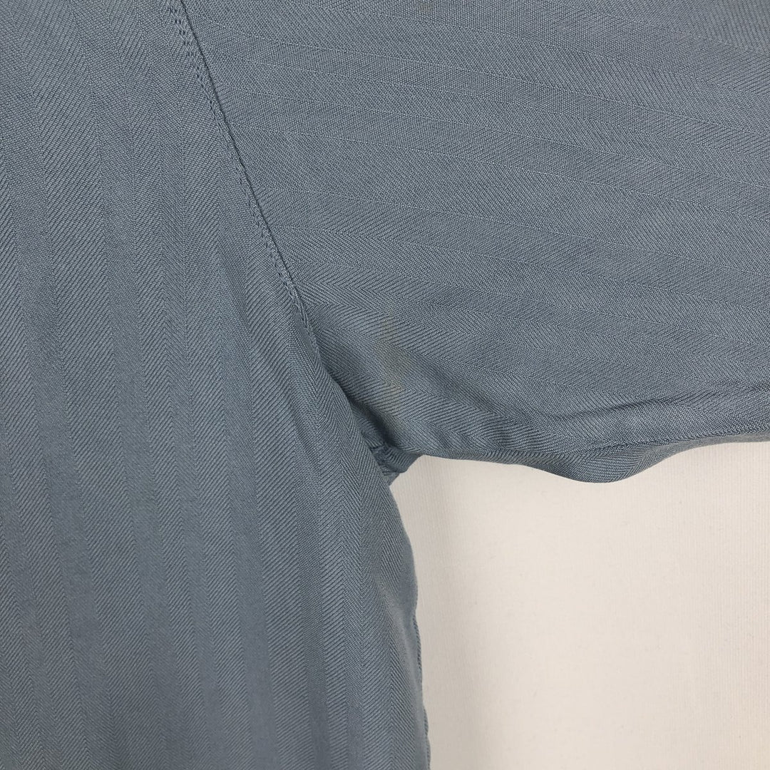PRONTO UOMO Two-tone Short-Sleeve Open-Collar Silk Shirt, Boxy Fit, Men's Size L (approx.) silk Blue type light blue Vintage Second Hand