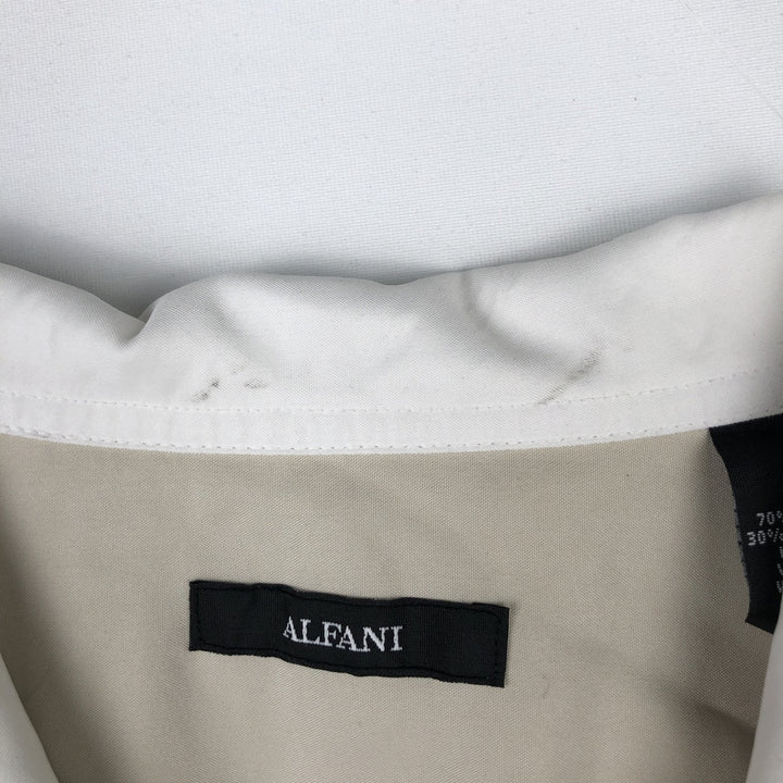 ALFANI Two-Tone Short-Sleeve Open-Collar Rayon Shirt, Boxy Fit, Men's Size M (approx.) Modal unbleached Vintage Second Hand