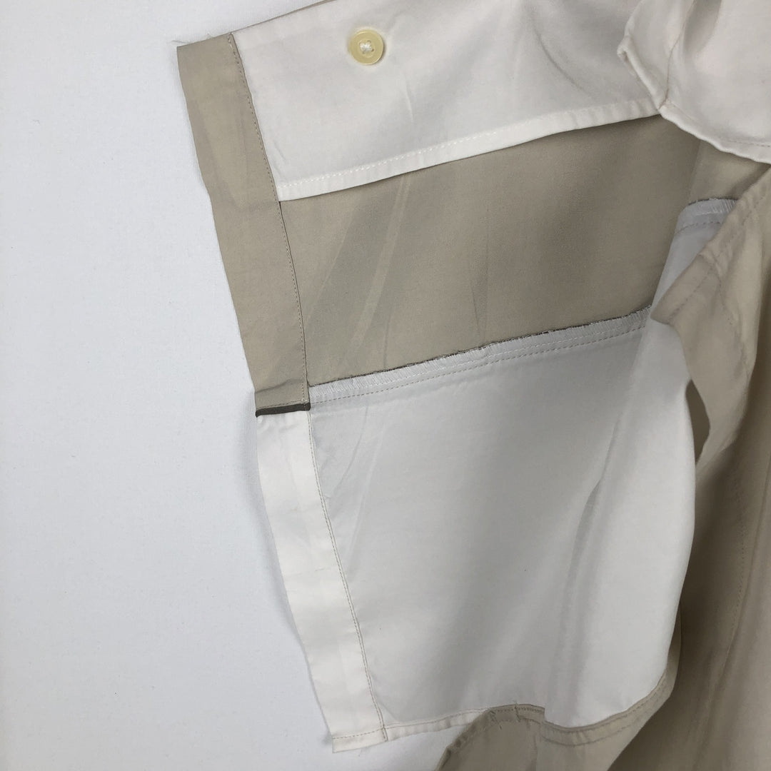 ALFANI Two-Tone Short-Sleeve Open-Collar Rayon Shirt, Boxy Fit, Men's Size M (approx.) Modal unbleached Vintage Second Hand