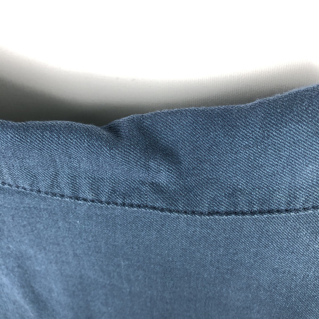Vintage Silk Two-Tone Short Sleeve Open Collar Silk Shirt, Men's Size L silk blue type Vintage Second Hand