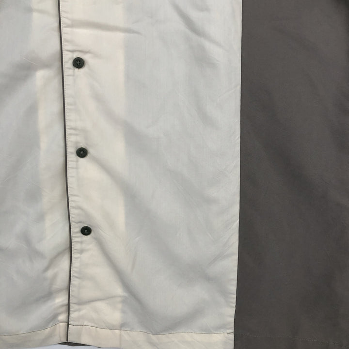 ALFANI Two-Tone Short-Sleeve Open-Collar Rayon Shirt, Boxy Fit, Men's Size XL (approx.) Modal Khaki type Vintage Second Hand