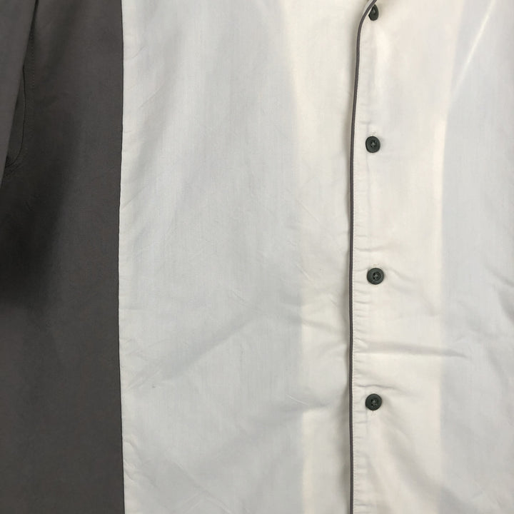 ALFANI Two-Tone Short-Sleeve Open-Collar Rayon Shirt, Boxy Fit, Men's Size XL (approx.) Modal Khaki type Vintage Second Hand