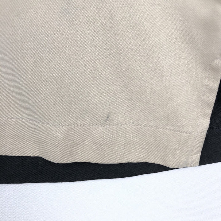 Club Cabana Diamond Pattern Two-Tone Short-Sleeve Open Collar Silk Shirt, Boxy Shirt, Men's Size L (approx.) silk black type Vintage Second Hand