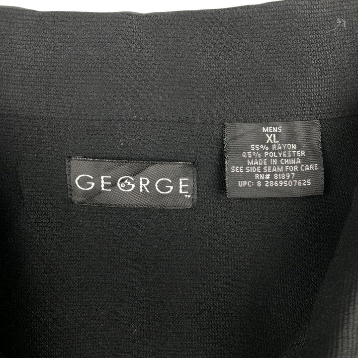 GEGRGE Two-tone Short-Sleeve Open-Collar Rayon Shirt, Boxy Fit, Men's Size XL Rayon black type Vintage Second Hand