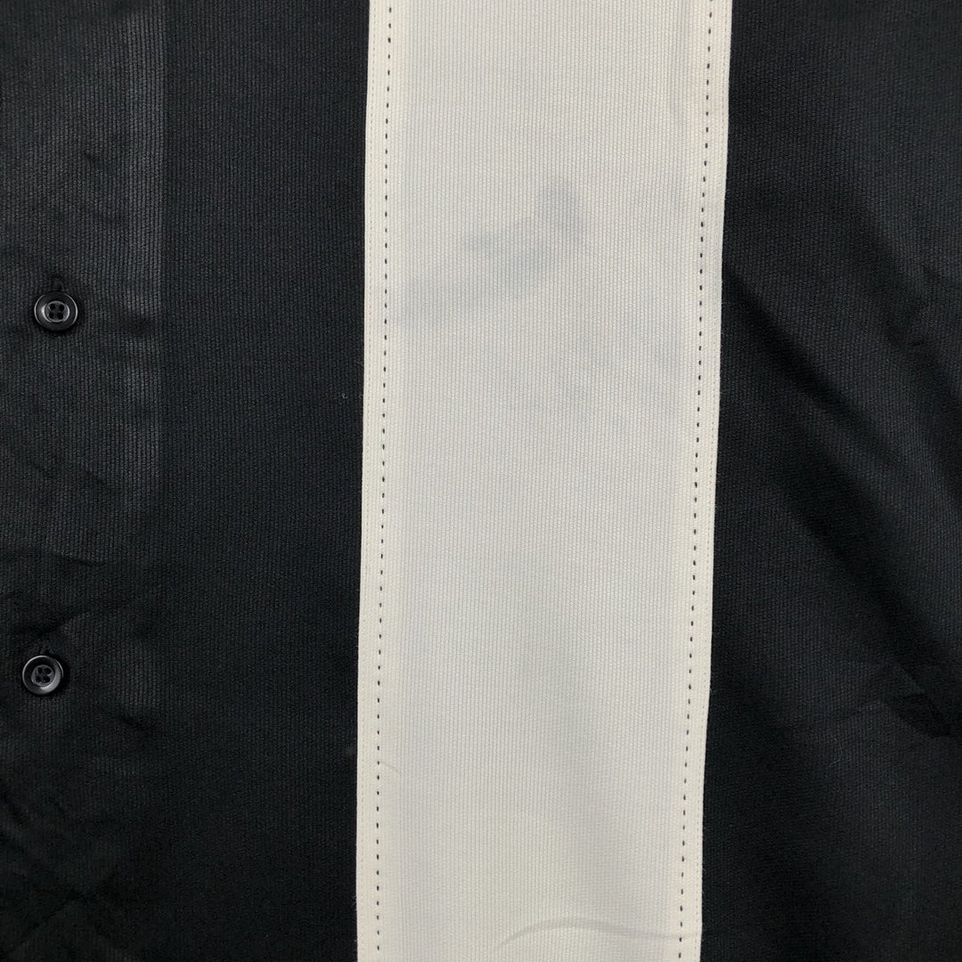 GEGRGE Two-tone Short-Sleeve Open-Collar Rayon Shirt, Boxy Fit, Men's Size XL Rayon black type Vintage Second Hand