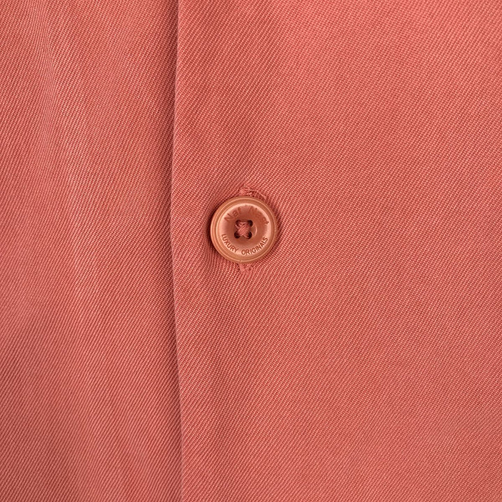 Two-tone short-sleeved open-collar box shirt, men's size L. unclear pink type Vintage Second Hand
