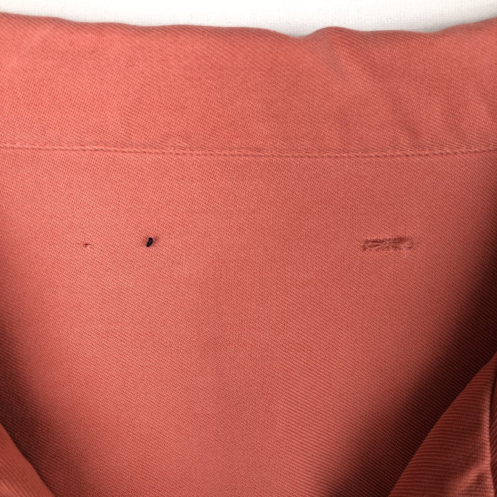 Two-tone short-sleeved open-collar box shirt, men's size L. unclear pink type Vintage Second Hand