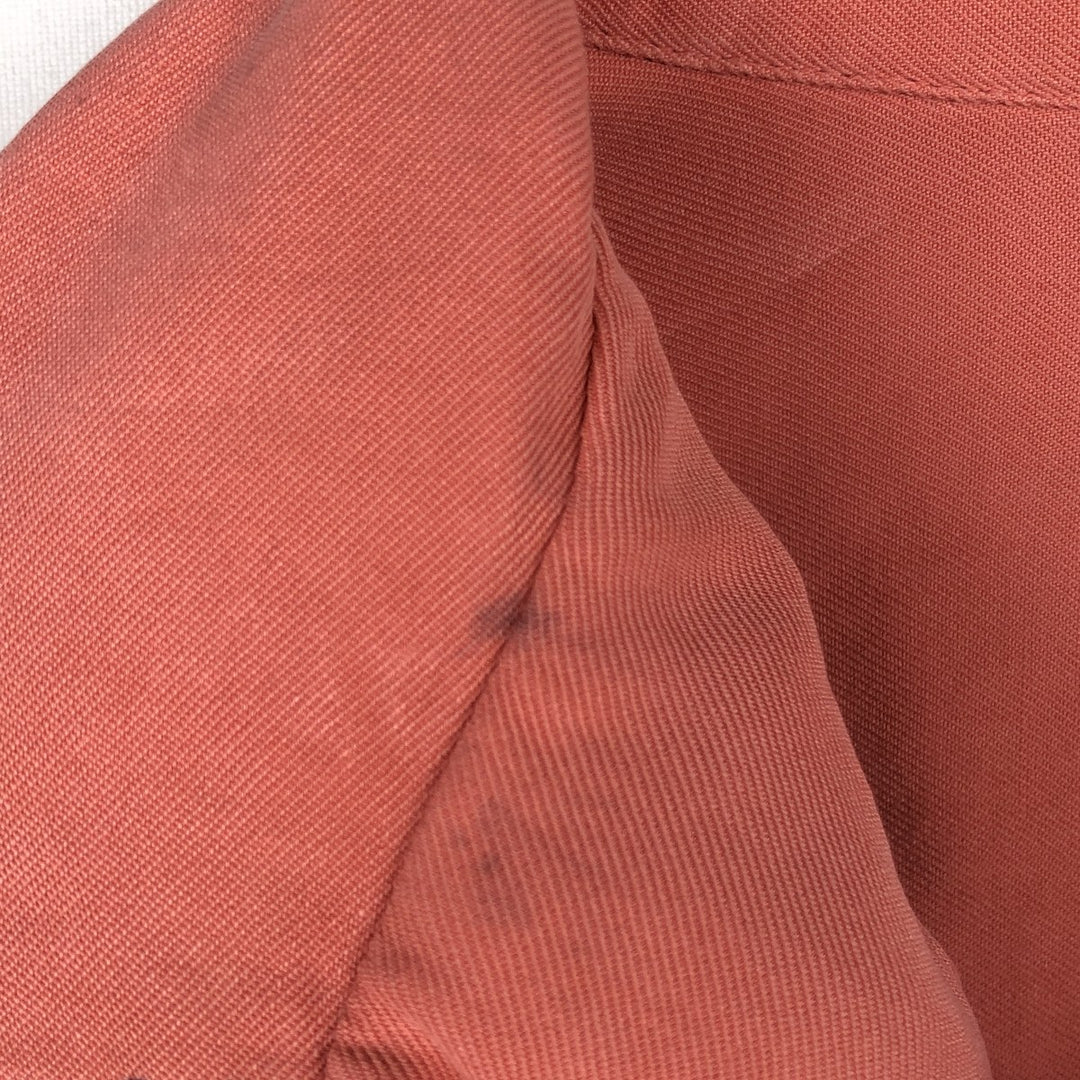 Two-tone short-sleeved open-collar box shirt, men's size L. unclear pink type Vintage Second Hand