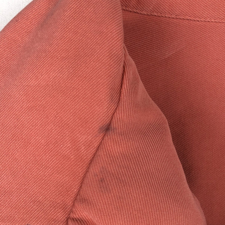 Two-tone short-sleeved open-collar box shirt, men's size L. unclear pink type Vintage Second Hand