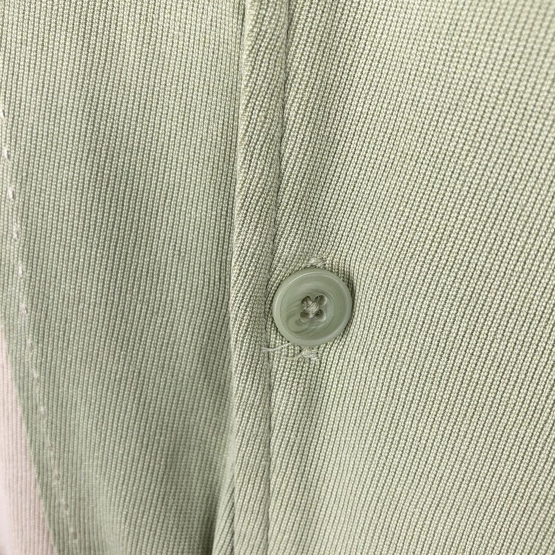 Vintage Silk Two-Tone Short Sleeve Open Collar Silk Shirt, Men's Size L silk Beige type Vintage Second Hand