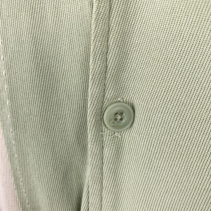 Vintage Silk Two-Tone Short Sleeve Open Collar Silk Shirt, Men's Size L silk Beige type Vintage Second Hand