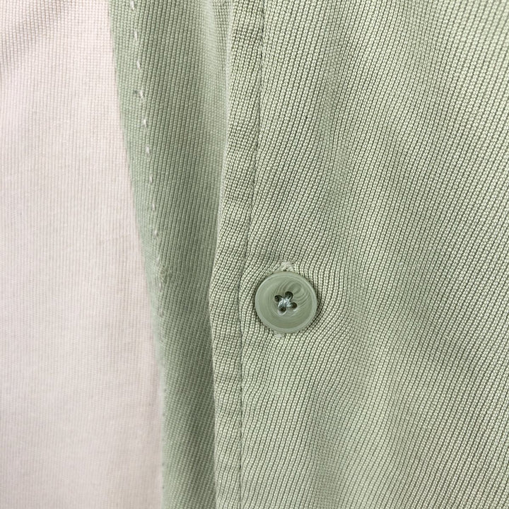 Vintage Silk Two-Tone Short Sleeve Open Collar Silk Shirt, Men's Size L silk Beige type Vintage Second Hand