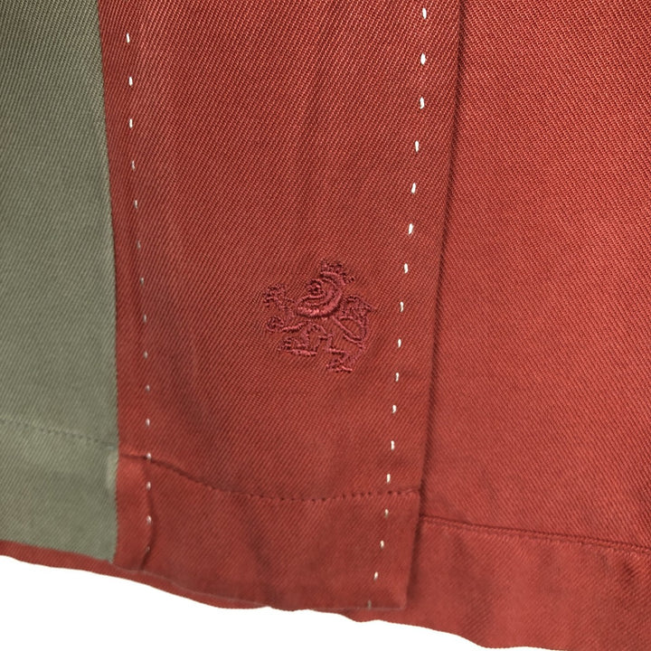 90'S Nat Nast Two-Tone Short-Sleeve Open-Collar Silk Shirt, Boxy Shirt, Men's Size M (Equivalent), Vintage silk red type Vintage Second Hand