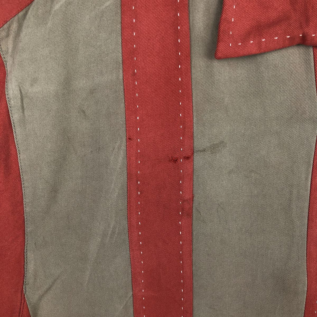 90'S Nat Nast Two-Tone Short-Sleeve Open-Collar Silk Shirt, Boxy Shirt, Men's Size M (Equivalent), Vintage silk red type Vintage Second Hand